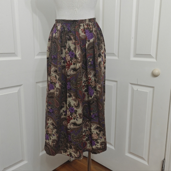 Vintage Floral Paisley Maxi Skirt - Picture 1 of 4